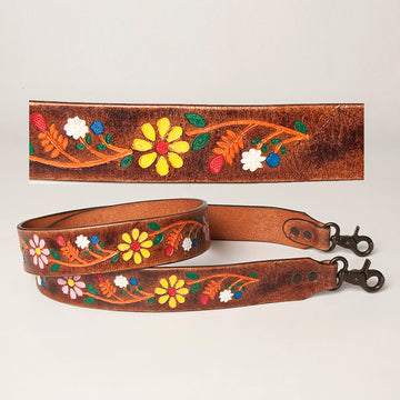 American Darling ADSTZ101 Hand Tooled Genuine Leather Crossbody Handle Strap For Bags